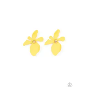 Hawaiian Heiress Yellow Floral Post Earring