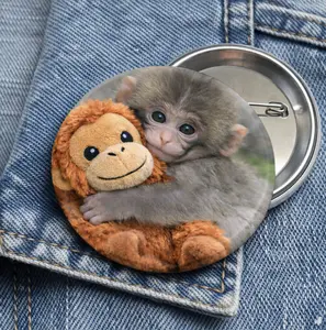 Punch Monkey pin buttons-  Team Punch Pin - Gift for Punch Lovers - Pet Lovers Gift Pin Button