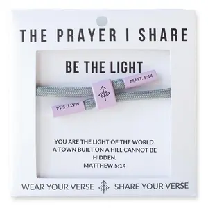 The Prayer I Share Be the Light Matthew 5:14 Unisex Exquisite Beaded Bracelet Durable Cord Waterproof Sweatproof Slide Adjustable Fit