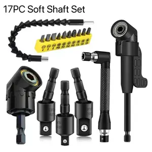 6pcs Right-Angle Drill Bit Accessory Set, Including 3 360 °   Rotatable 1/4, 3/8, 1/2 Inch Impact Grade Socket Adapters, 2 105 °   Hex Shank Angle Drill Adapters And 90 °   Bevel Drill Bit, Tool Kit