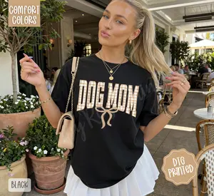 Coquette Dog Mom Shirt Comfort Colors, Trendy Women's Tshirt