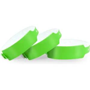 Lime Green Plastic Wristbands 100 Pack - Colored Wristbands for Events, Vinyl Wrist Bands of Party Custom Plastic Bracelets Wristbands  Wrist Bands Arm Bands for Events Concerts
