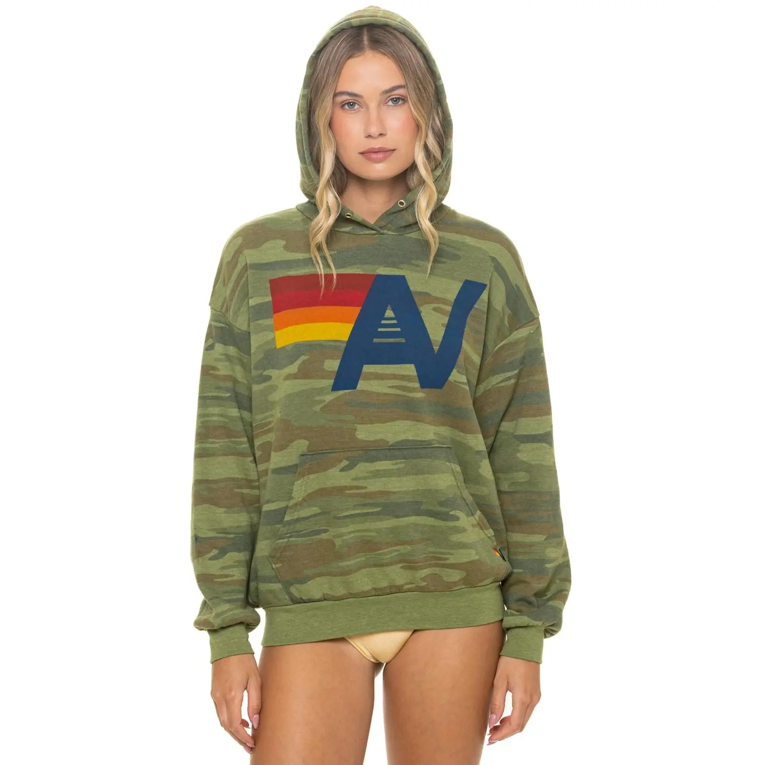 LOGO PULLOVER RELAXED HOODIE - CAMO