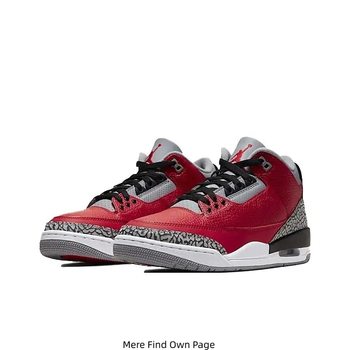 Retro Mid Top Basketball Sneakers Red Leather Upper Grey & Black Accents Grey Elephant Print Cushioned Casual Street Sneakers For Men Women