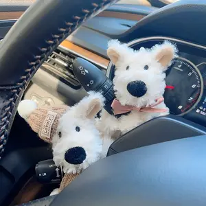 Car Interior West Highland Plush Puppy Car Waist Gear Decoration Car Wiper Turn Signal Decoration