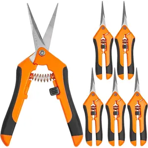 6 Packs Pruning Shears Gardening Hand Pruning Snips with Straight Stainless Steel Precision Blades