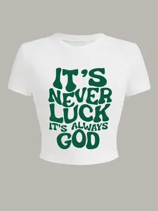 Y2K Sweet Cool Style Top, Slim Fit Round Neck Short Sleeve T-Shirt, Sexy Design, Perfect for Travel, Casual Wear, Summer Women's Clothing