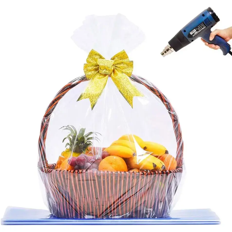 Extra Large Jumbo Shrink Wrap Bags - Cellophane Bags for Gift Baskets - 40x47 Inch Christmas Basket Bags (5 Pcs, XXXL)