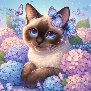 Cat Themed Pattern DIY Diamond Arts Colorful Painting Kit without Frame, DIY 5D Diamond Arts Colorful Painting Kit, Wall Art Decor for Home Bedroom, Crafts, Handicraft