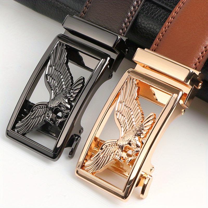 Men's Genuine Leather Belt 2-Piece Set with Automatic Ratchet Buckle Adjustable Comfortable Fit for Business & Casual Wear Perfect Christmas Gift