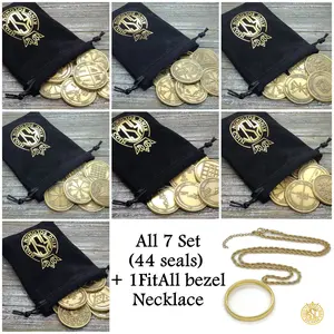 King Solomon 44 Pentacles Seals Set with 1FitAll Bezel Necklace – 72 Names of God