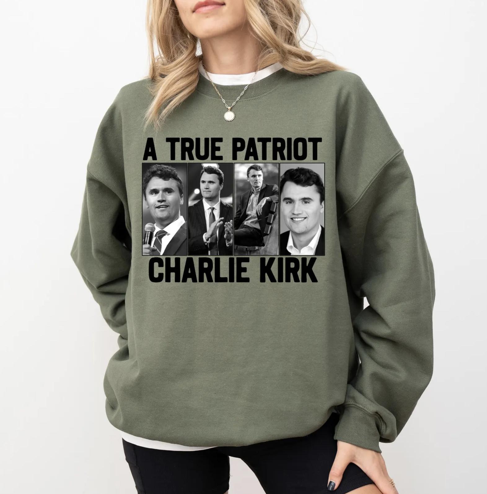 A True Patriot Charlie Kirk TShirt – Sweatshirt – Hoodie, USA Political Tee, Justice For Charlie Kirk Tee, Tribute Memorial Tee, Human Rights Activist Tee