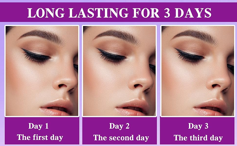 Waterproof Tattoo Eyebrow Gel, Easy Peel-Off Brow Tint with Rectangular Fiber Brush, Non-Clumping 3D Flawless Look, 24H+ Long-Wearing, Safe for Sensitive Skin (10g)