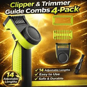 Compatible with The Philips OneBlade Series QP2520/QP2530/QP2630/QP2620 Electric Trimmers and Shavers. Includes A Protective Comb and A Precision Comb with 14 Adjustable Settings Ranging From 0.4 To 10 Mm. Body Hair Trimming Replacement Accessory Set