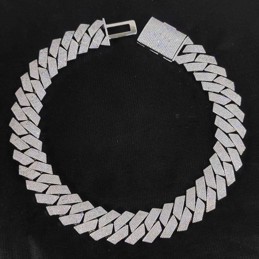 Pass Diamond Test GRA Moissanite 25mm Wide 6Rows 925 Solid Silver Cuban link chain for Rapper Hip Hop VVS Iced Out Necklace Pass Diamond Test GRA Moissanite 25mm Wide 6Rows 925 Solid Silver Cuban link chain for Rapper Hip Hop VVS Iced Out Necklace