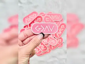 God Is Greater Than Pink Embroidered Patch