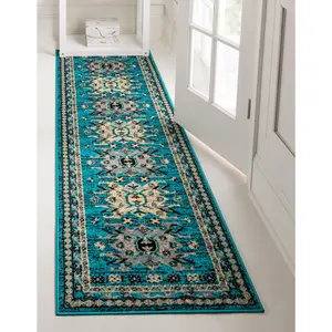 Turquoise Heriz Design Rug