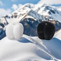 Fur rod earmuffs [black + white]