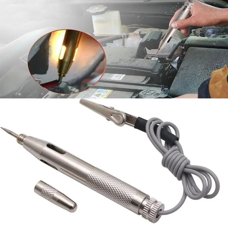 Universal Car Electrical Tester Diagnostic Tool 6V 12V 24V DC Circuit Test Light Probe for Automotive Voltage Continuity Checking and System Styling