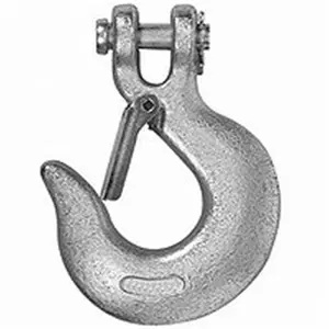 212 MAIN Campbell Chain T9700624 Slip Hook with Clevis Latch, Zinc Finish, Grade 43, 0.375 In. Fastener Hook for Tools & Hardware Use