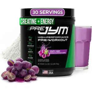 JYM Supplement Science Pre JYM Pre Workout Powder – Grape Candy, Creatine HCl, BCAAs, Citrulline & Nootropics for Energy, Strength & Focus, 30 Servings