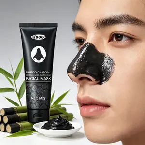 Bamboo Charcoal Mineral Mud Mask, Deep Cleansing Peel-Off Formula, Helps Control Oil & Reduce the Look of Blackheads, Daily T-Zone Skin Care