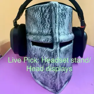 HEADSET/ HEAD DISPALYS Live Pick 3D Prints Detailed Character display for Collectors with Shrink Wrap Protection