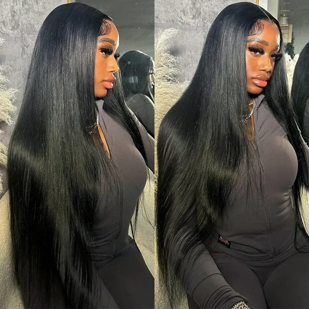 [LIVE SALE] 32''-38'' 250% Density Nadula Straight Human Hair Wig 5x5 HD Lace Lace Closure Wig Glueless Hair Wig TikTokShopSpringGlowUp Greenish