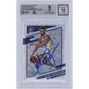 Klay Thompson Golden State Warriors Autographed 2021-22 Panini Donruss Optic Premium Box Set Scope #124 #/249 Beckett Fanatics Witnessed Authenticated 9/10 Card - Fanatics Authentic Certified