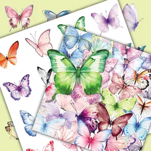 100 pcs Transparent Butterfly Stickers (2 Identical Sets) - Minimalist Aesthetic, Personalized Creative Design for Elegant DIY Decoration, Adhesive Stickers, Scrapbooking, Journaling & Crafts, Decal Sticker