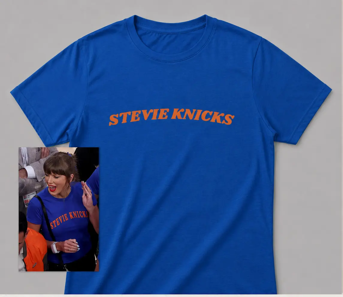 Stevie Knicks Shirt, Viral Vintage Basketball Tee, Retro NYC Graphic Shirt, Celebrity Inspired Game Day Tee