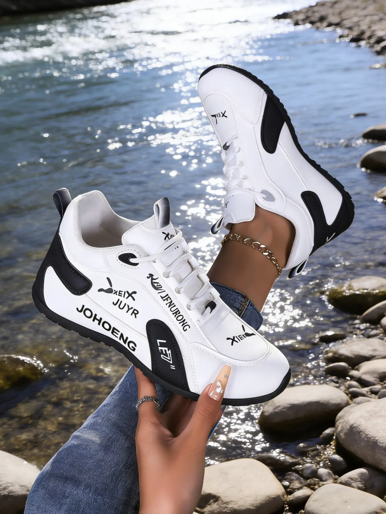 Leather Patchwork Letter Print Aggressive Shoes, Soft Sole Breathable Sports Shoes, Daily Commute Versatile Lightweight Casual Shoes, Height-Increasing Slimming Running Shoes, Trendy Running Shoes, Fashionable Running Shoes