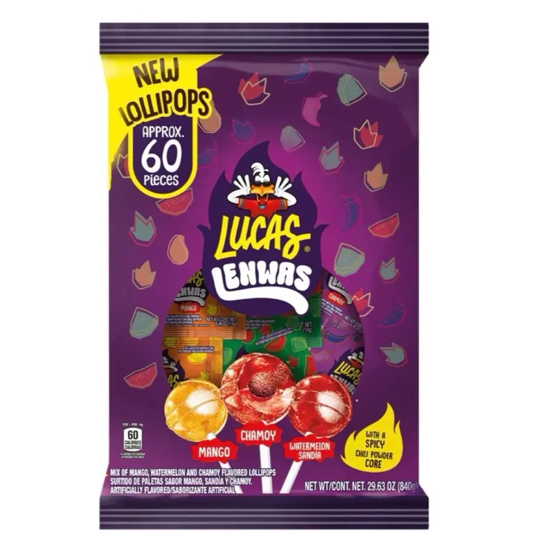 Lucas Lenwas Lollipops, Variety Pack, 29.63 oz. taffy crystal gushers lollipop bouquet Music mexican Blueberry Strawberry