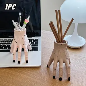 1pc Creative "Frankenstein's Hand" Pen Holder, Pencil Holder - Spooky ABS Resin Desk Organizer, Stationery Organizer for Succulents & Small Plants, Perfect for Halloween Decor & Garden Enthusiasts, Halloween Office Supplies, Desk Accessories