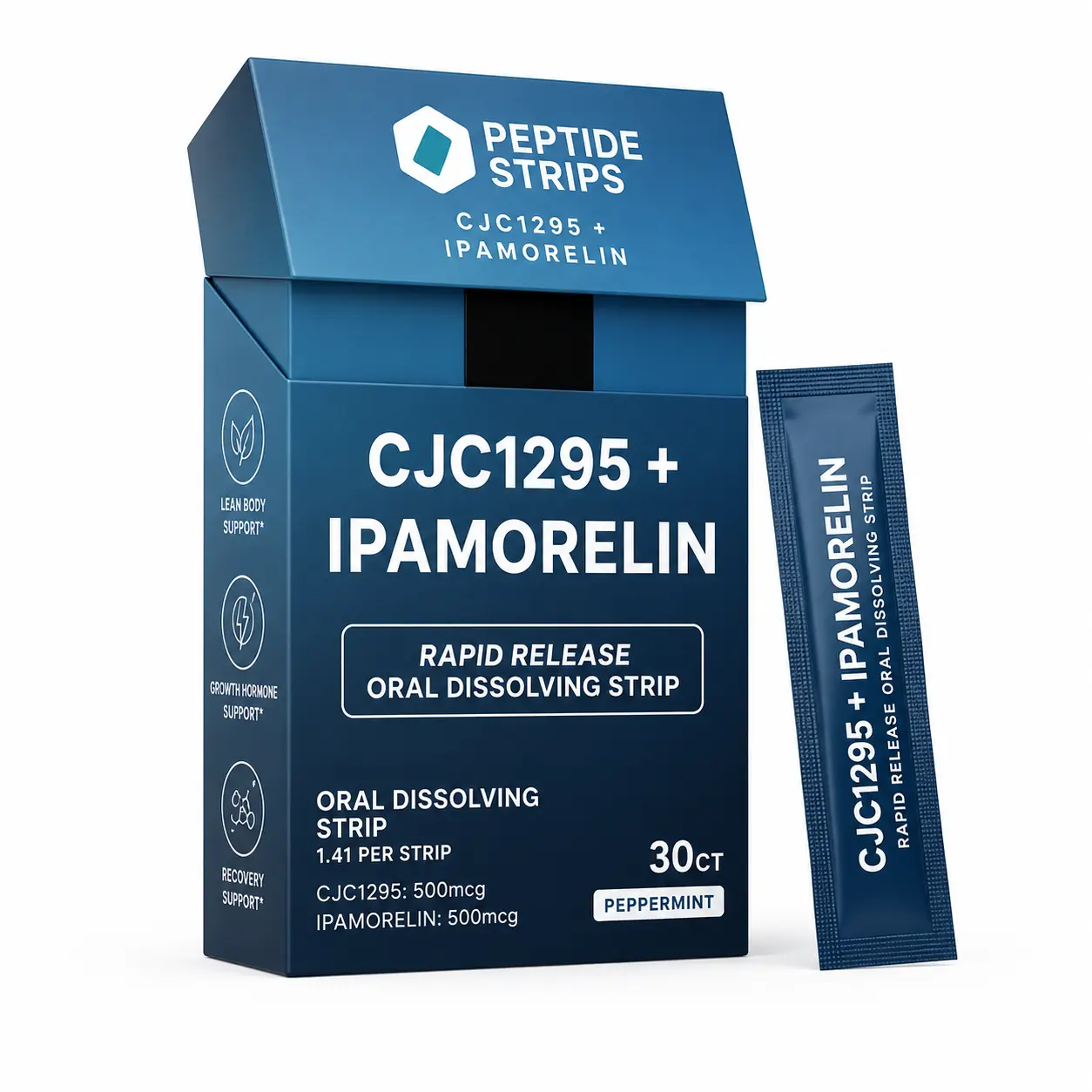 Peptide Strips CJC-1295 + Ipamorelin Rapid Release Oral Dissolving Strips | 30 Count