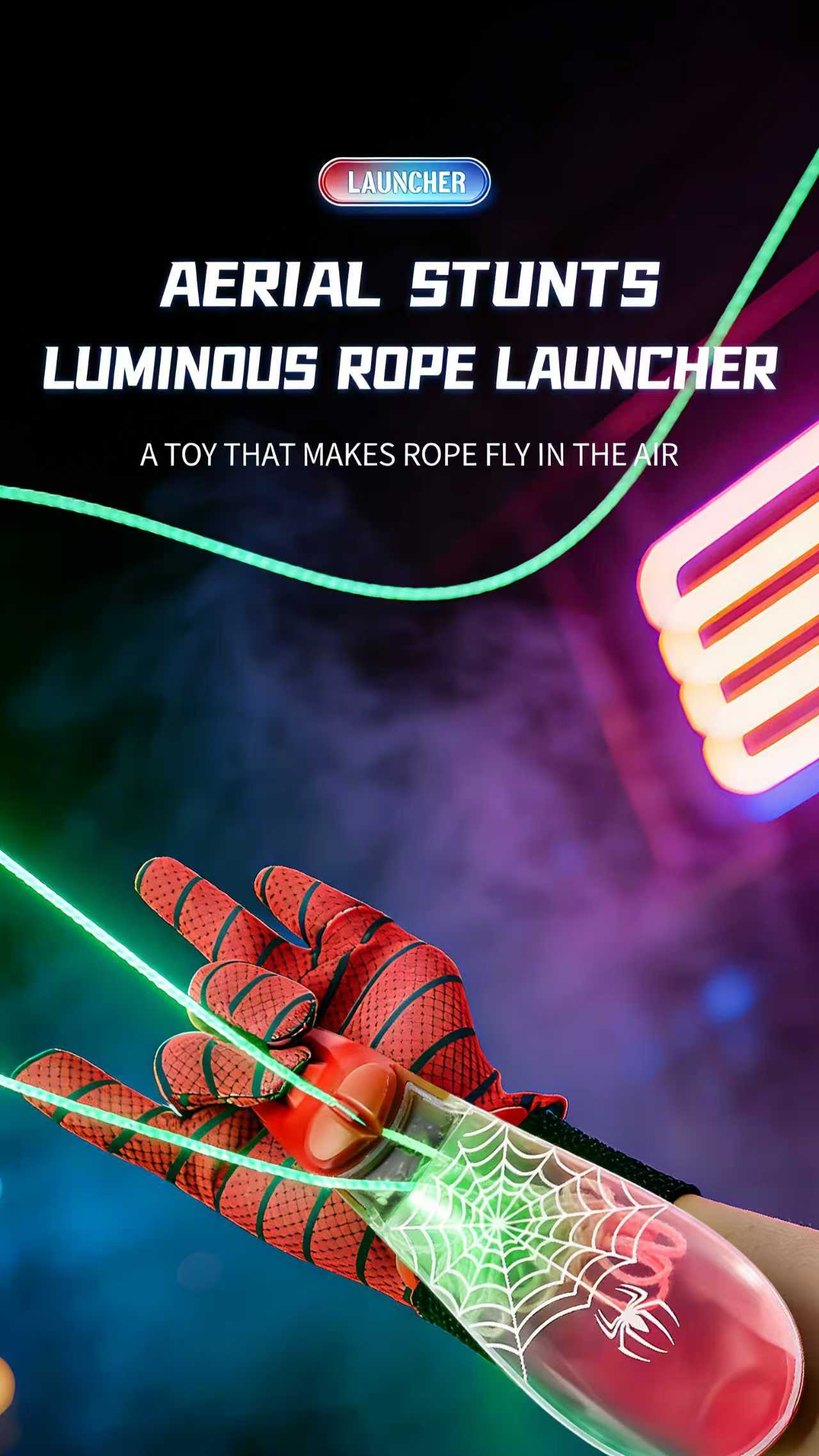 Brand New 2026 USB-C Rechargeable StringLaunching Webshooter Glows-In-the-DarkPerfect Holiday Gift for Kids Boys GirlsChristmas New Year Birthday