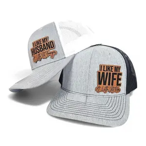 Funny Matching "I Like My Wife/Husband" Leather Patch Trucker Hats Set I Perfect Cute Anniversary Couples Gift Idea | Trendy Aesthetic Snapback | TikTok Shop Finds