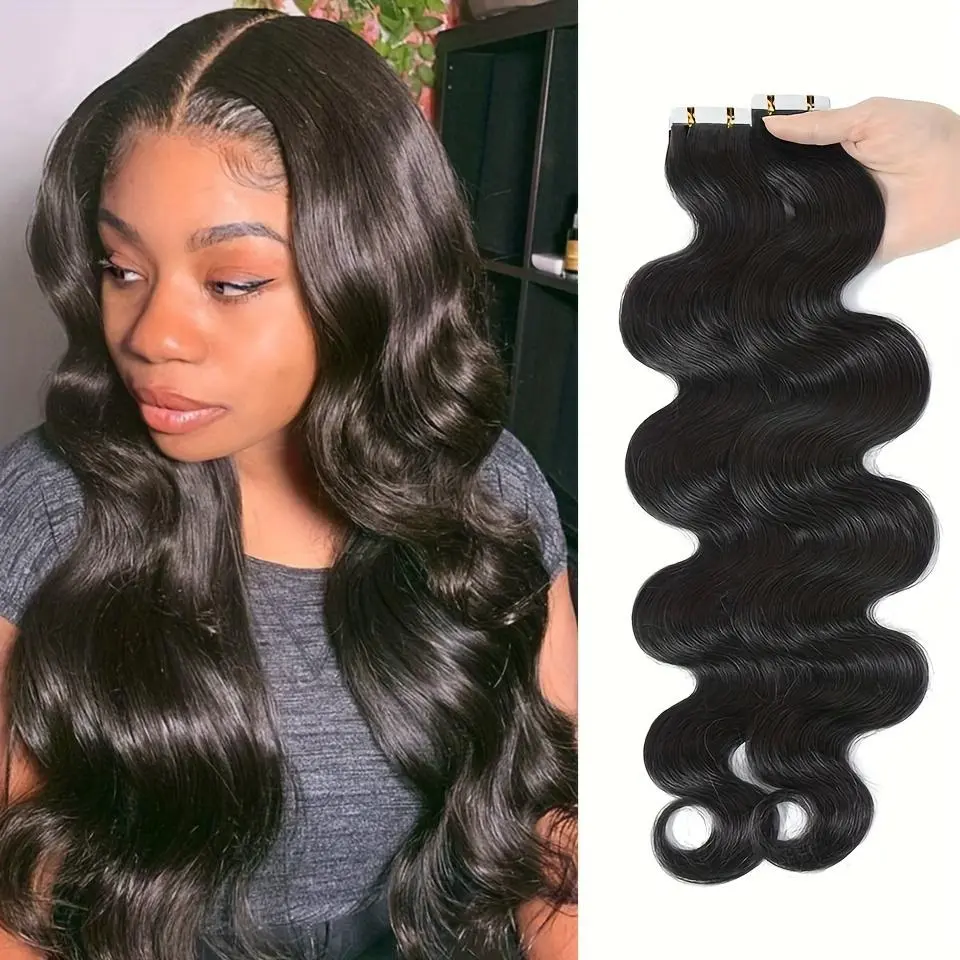 Lucile Body Wave Tape In Hair Extensions Human Hair For Women Brazilian Tape Hair Extensions 18-22 Inch Body Wave Human Hair Tape Human Hair Extensions