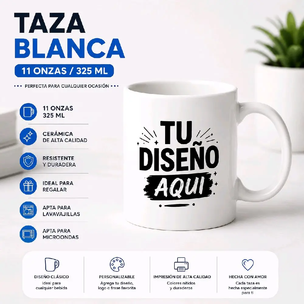 Ceramic Printed Mug - Customizable with Your Logo, Washable Drink Cup for Birthdays, Weddings, Corporate Events