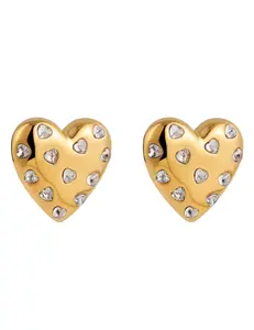Austin Blaze Embellished Heart Earrings-SALE