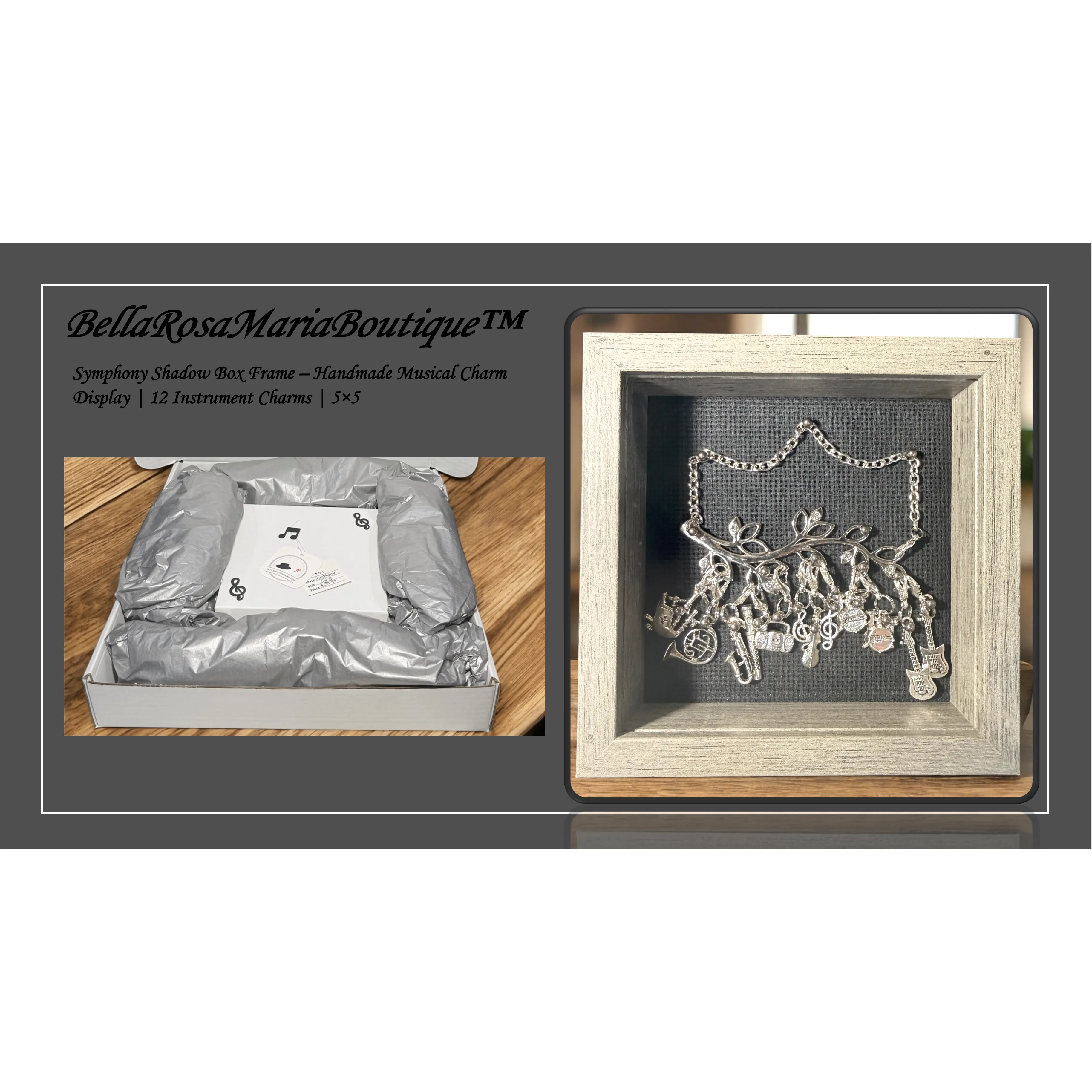 BellaRosaMariaBoutique™ - “Handmade Exclusive” Symphony Musical Décor Shadow Box