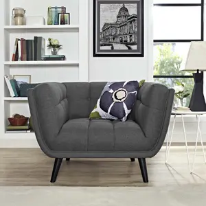 Modway Bestow Upholstered Fabric Armchair in Gray