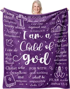 Christian Gifts for Women - Religious Gifts Blankets - I Am A Child of God Throw 60"X50" - Christian Gift Prayer Blanket - Christian Christmas Birthday Gifts - Bible Verses Catholic Gifts
