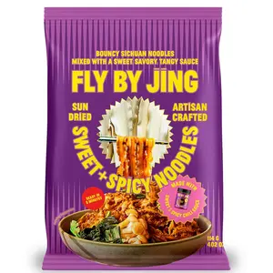 Fly By Jing Sweet + Spicy Instant Noodles 6 Pack – Medium Spicy, Tangy & Sweet, High Protein, Vegan & Non-GMO