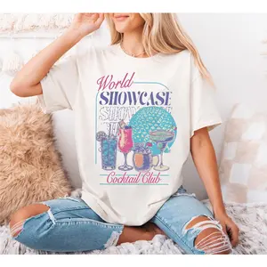 Epcot Drinking Shirt, World Showcase Cocktail Club Drinking Around The World Shirt, World Tour Shirt, Bachelorette Trip Tee RMB70