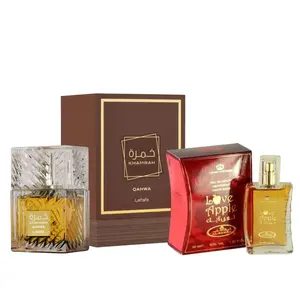 2 Pack of Khamrah Qahwa for Unisex Eau de Parfum Spray, 100ml by Lattafa and love Apple 50 ml perfume