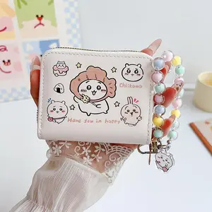 Chiikawa Cute Wallet Coin Purse Card Holder Usagi Hachiware JiYi Small Bag Keychain Kawaii Gift for Girls Students Travel Use