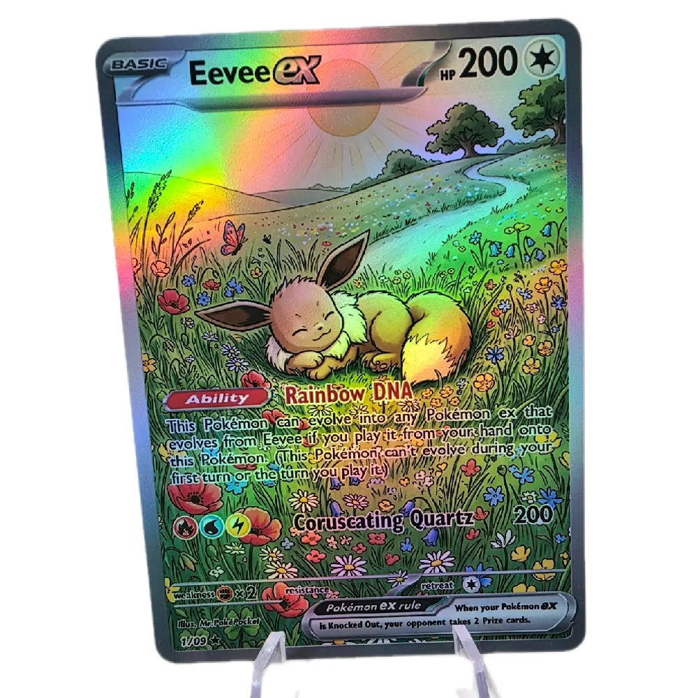 Cozy Eeveelution Series EX Cards - Rainbow Holo & Textured Finishes (Matching Art Set)