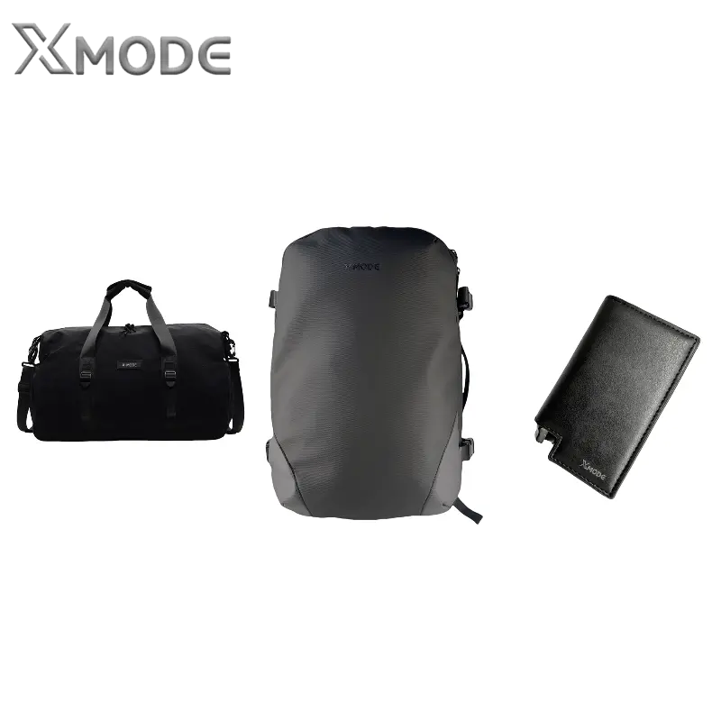 3 - in - 1 Travel Set: Compression Backpack + Sports Duffel + Card Holder
