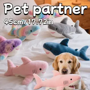 1pc of 45cm Multi-style Cute Shark Plush Toy, Pet Doll, Plush Pillow Doll, Soft Polyester, Washable, Multiple Colors Available, Suitable for All Dog Breeds, the Perfect Companion or Holiday Gift